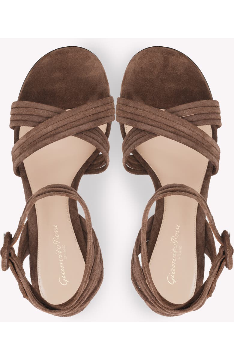 Gianvito Rossi Lianne Sandals, Alternate, color, Brown Suede