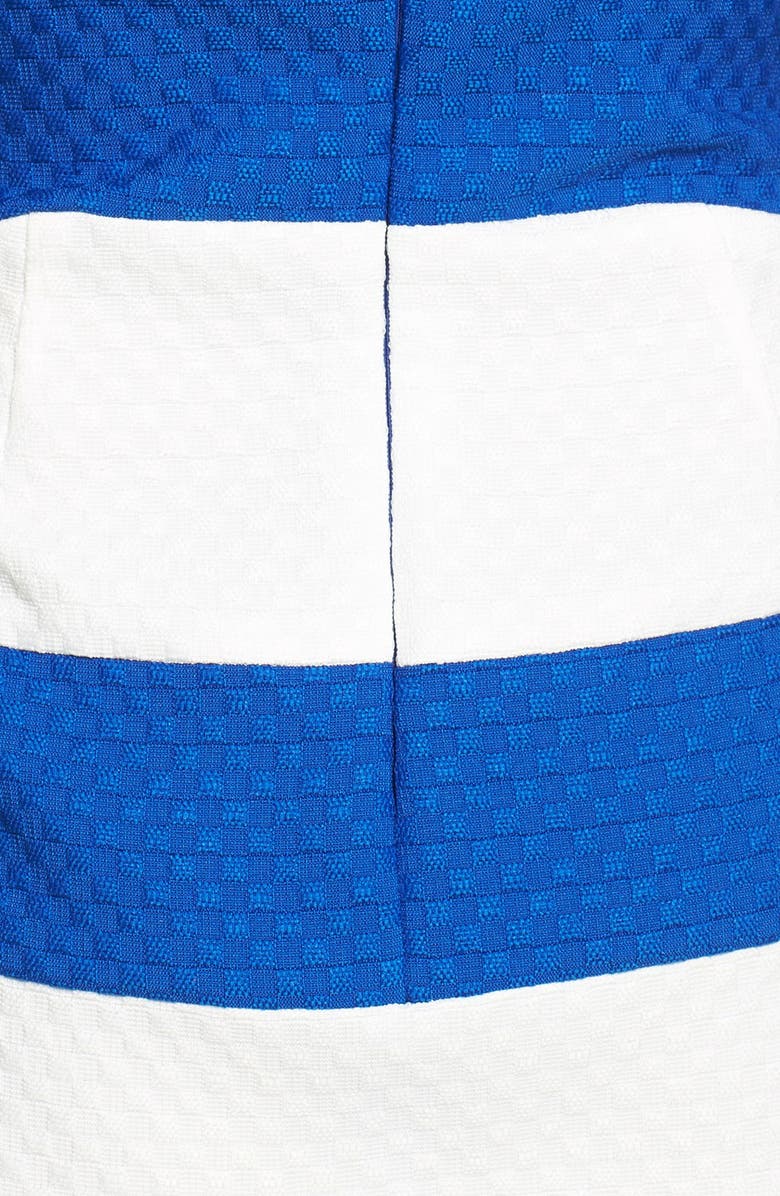 Gabby Skye Ruched Colorblock Knit Fit & Flare Dress, Alternate, color, 