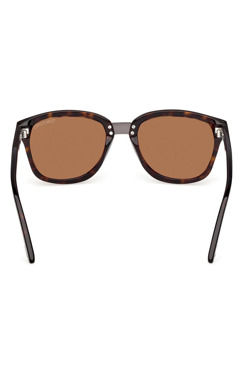 TOM FORD 53mm Square Sunglasses, Alternate, color, Dark Havana / Brown