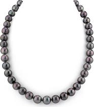 The Pearl Source 9-11mm Eggplant Tahitian South Sea Pearl Necklace - Premier AAAA Quality