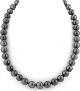 The Pearl Source 9-11mm Eggplant Tahitian South Sea Pearl Necklace - Premier AAAA Quality