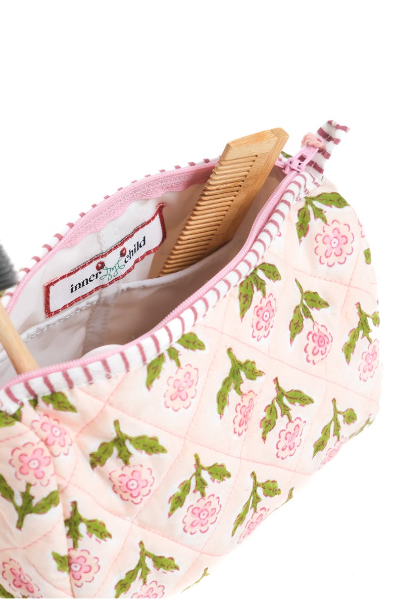 Inner Child Mona Blockprint Makeup Bag in  - Set of 3, Alternate, color, Pink