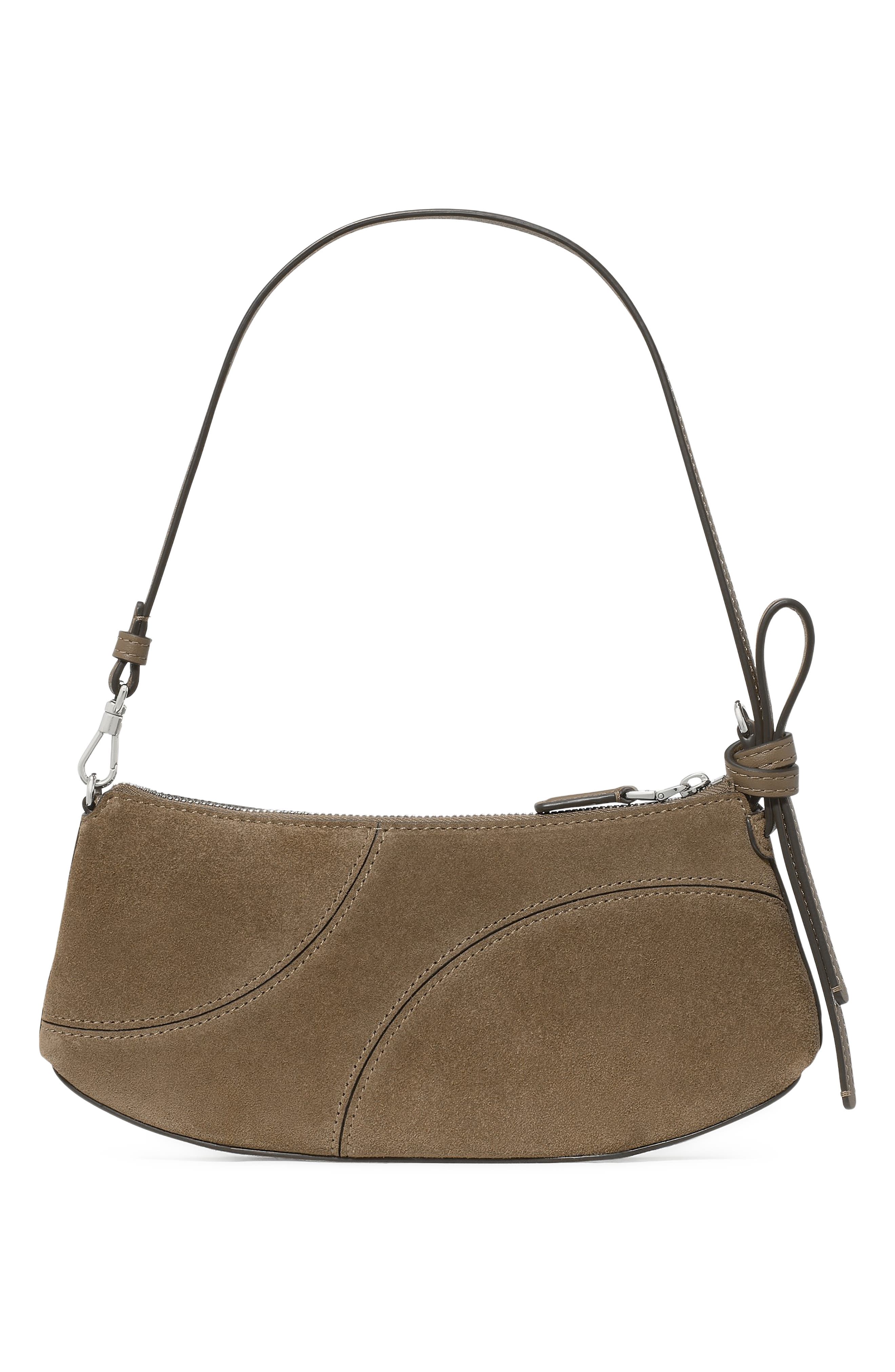 Loop Patchwork Suede Shoulder Bag, Alternate, color, DRIFTWOOD