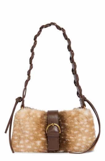Faux Fur Baguette Shoulder Bag