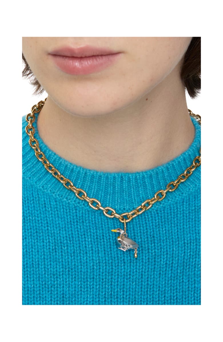 Burberry Duck Charm, Alternate, color, Silver/Gold