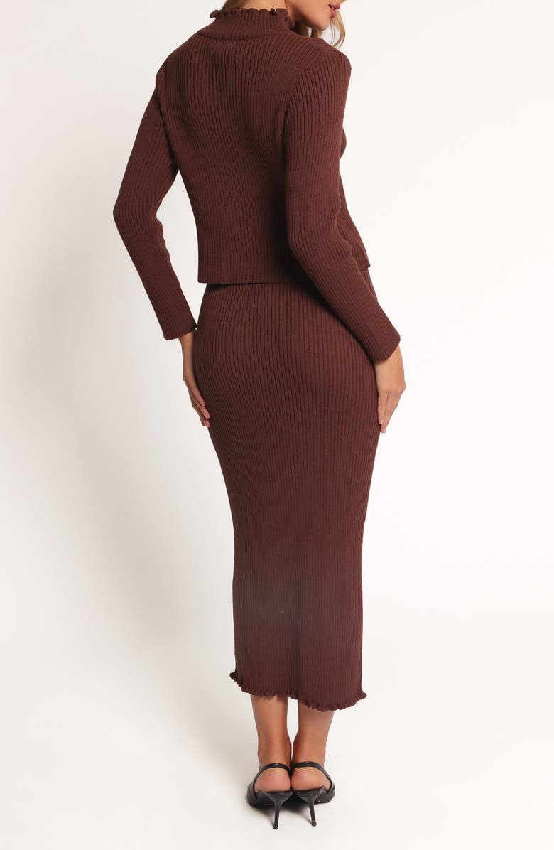 Petal & Pup Payton Mock Neck Top & Maxi Skirt Rib Set, Alternate, color, Chocolate Brown