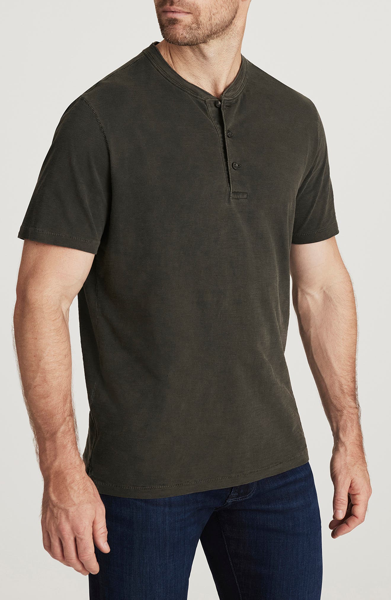 Slub Cotton Short Sleeve Henley