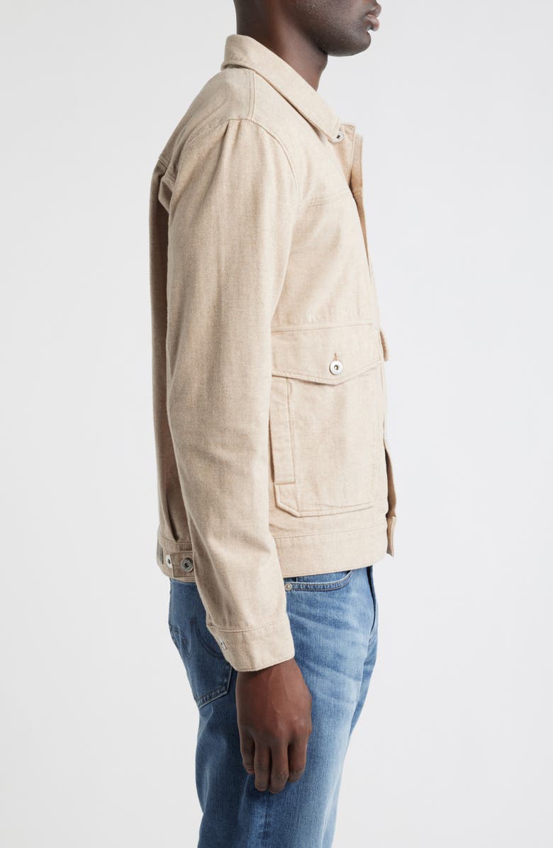 AG Sid Twill Trucker Jacket, Alternate, color, Melange Camel