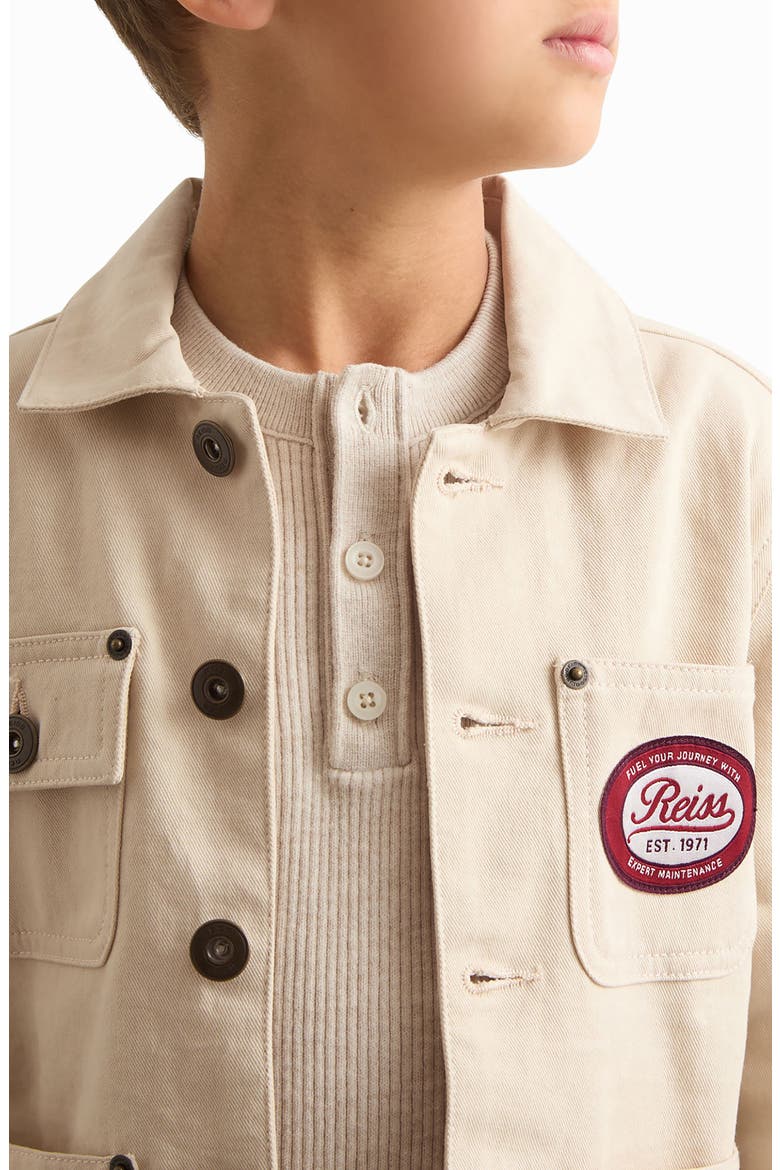 Kids' Copeland Cotton Twill Button-Up Chore Coat, Alternate, color, OFF WHITE