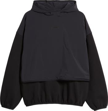 Fear of God Essentials Fleece & Nylon Hoodie | Nordstrom Fear of God Essentials Fleece & Nylon Hoodie | Nordstrom