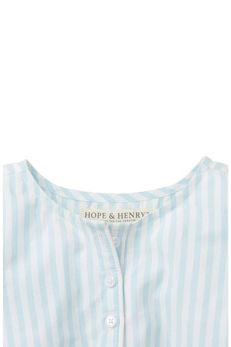 Girls' Peasant Top With Embroidery, Kids, Alternate, color, White and Blue Stripes