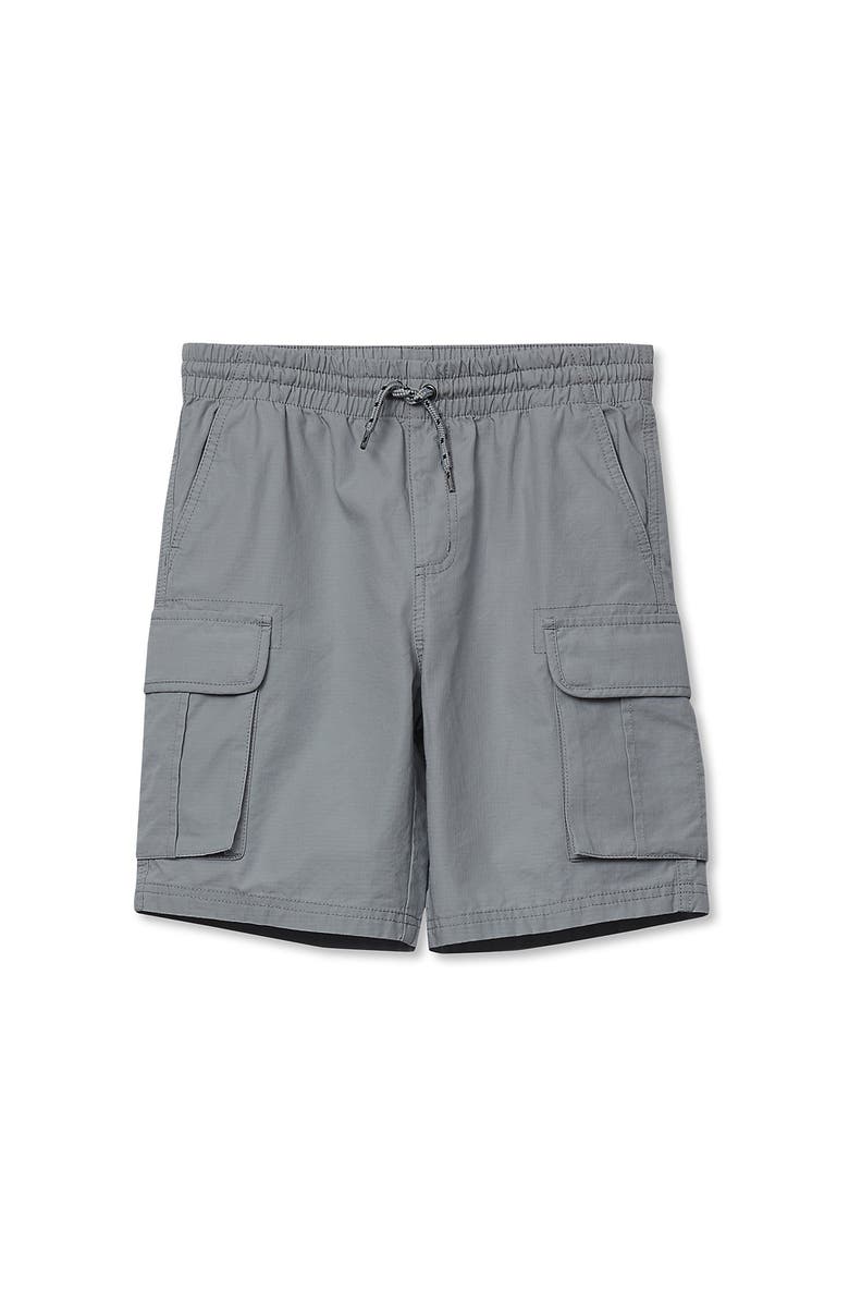 Lands' End Boys Stretch Canvas Utility Cargo Shorts, Main, color, Cool Gray