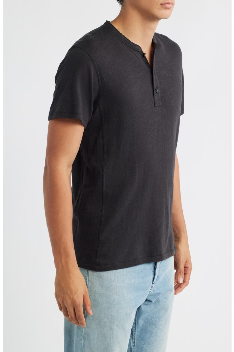 Classic Short Sleeve Flame Henley, Alternate, color, JET BLACK