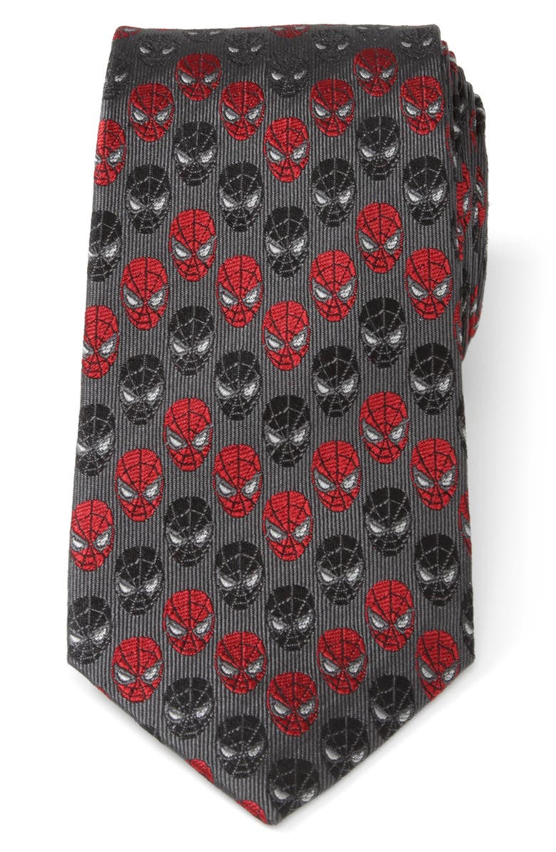 Cufflinks, Inc. Spider-Man Silk Tie, Main, color, Gray
