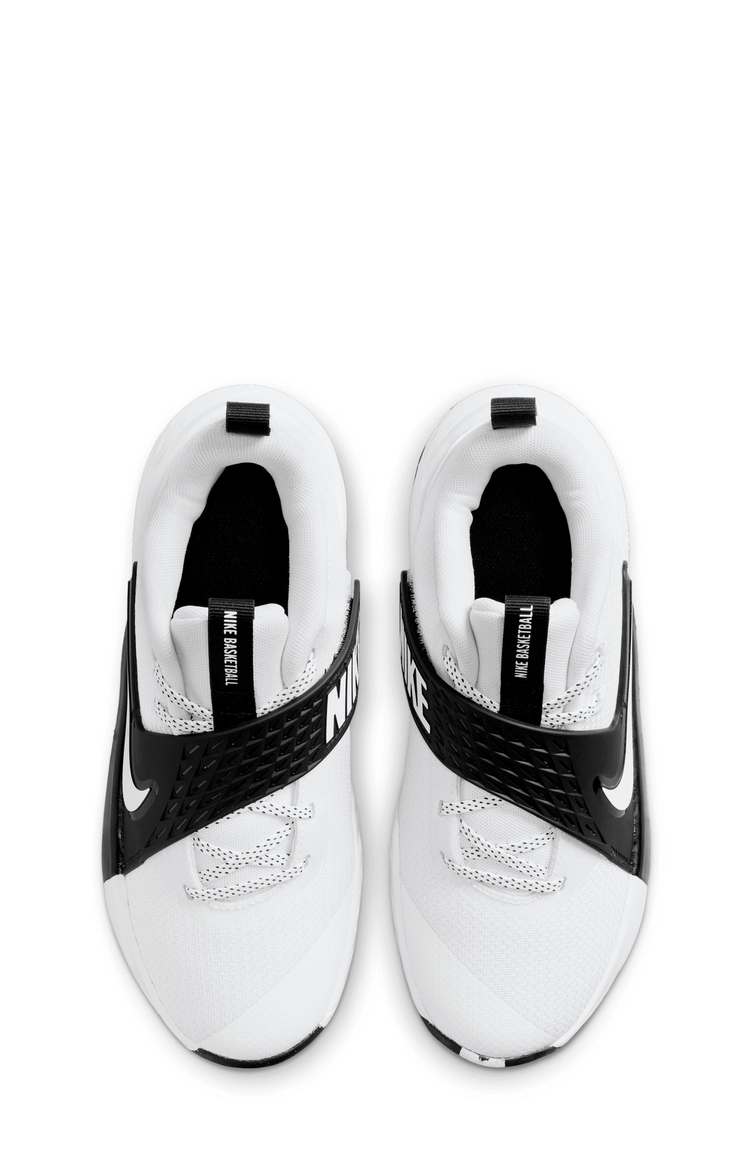 Nike Kids' Team Hustle D 12 Basketball Shoe, Alternate, color, White/ Black/ White