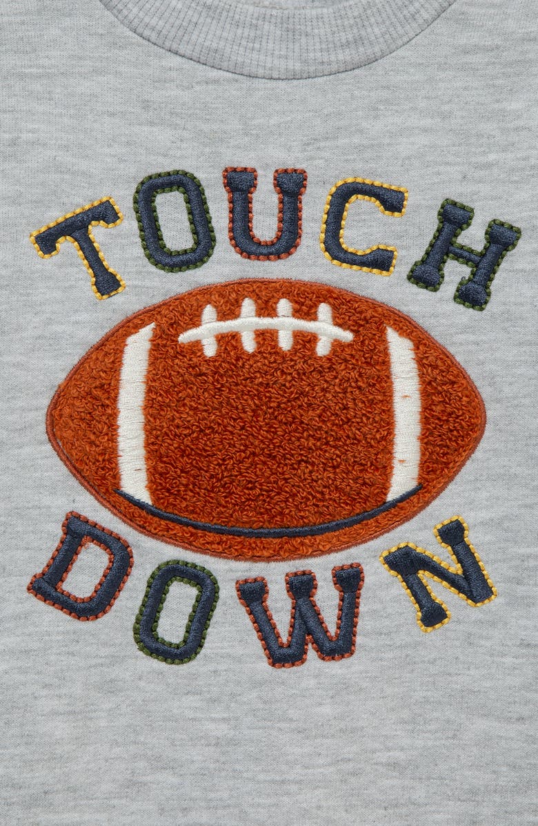 Little Me Football Sweatshirt & Sweatpants Set, Alternate, color, Heather Gray