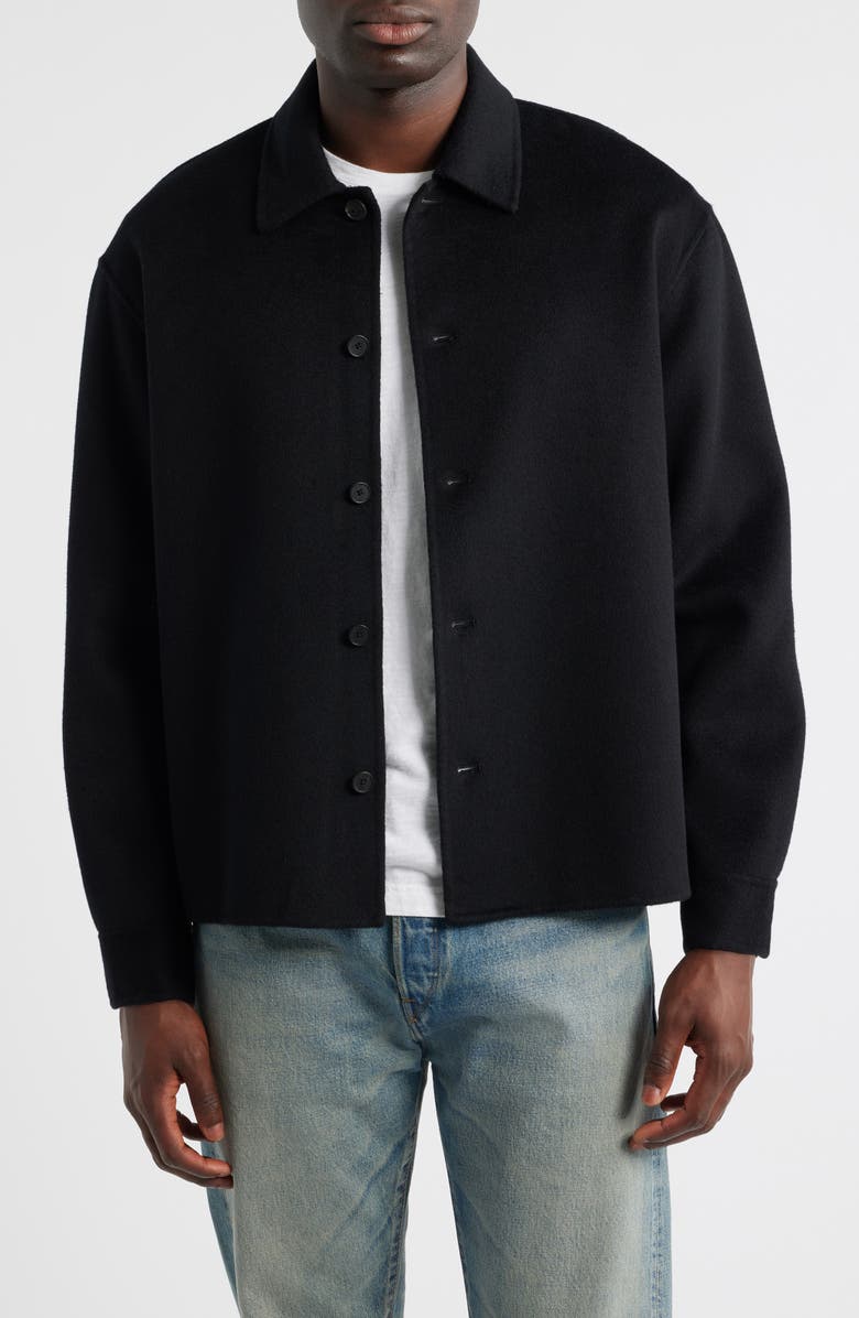FRAME Double Face Wool Shirt Jacket, Main, color, Black