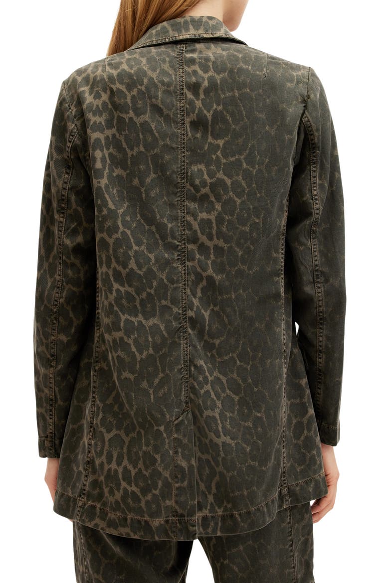 Aleida Denim Blazer, Alternate, color, LEOPARD GREEN