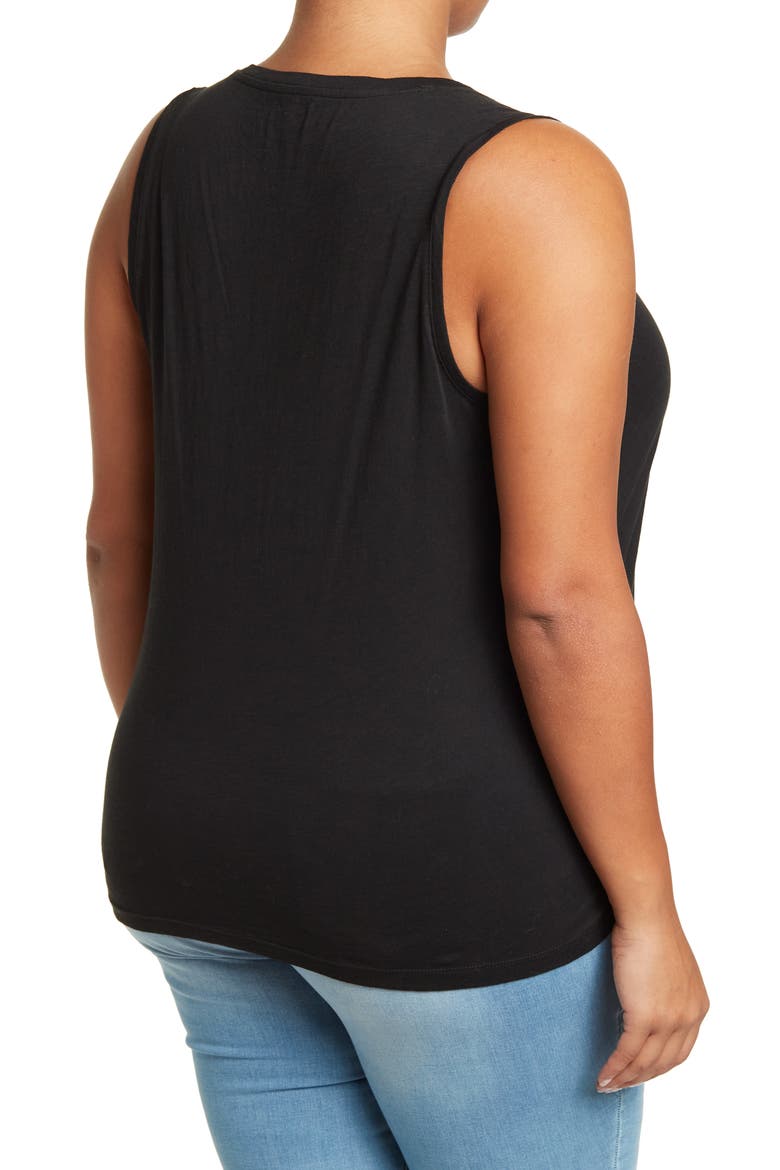 Whisper V-Neck Tank Top, Alternate, color, TRUE BLACK