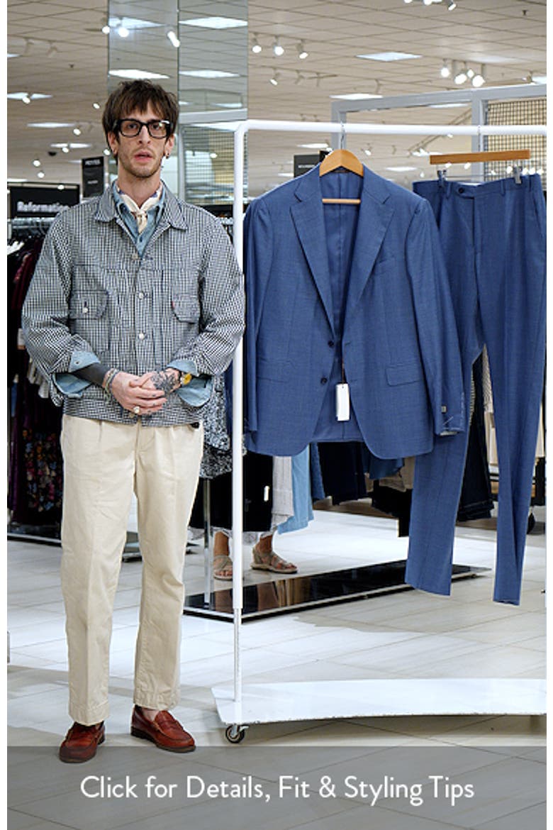 Capri Trim Fit Light Blue Mélange Super 130s Wool Suit video