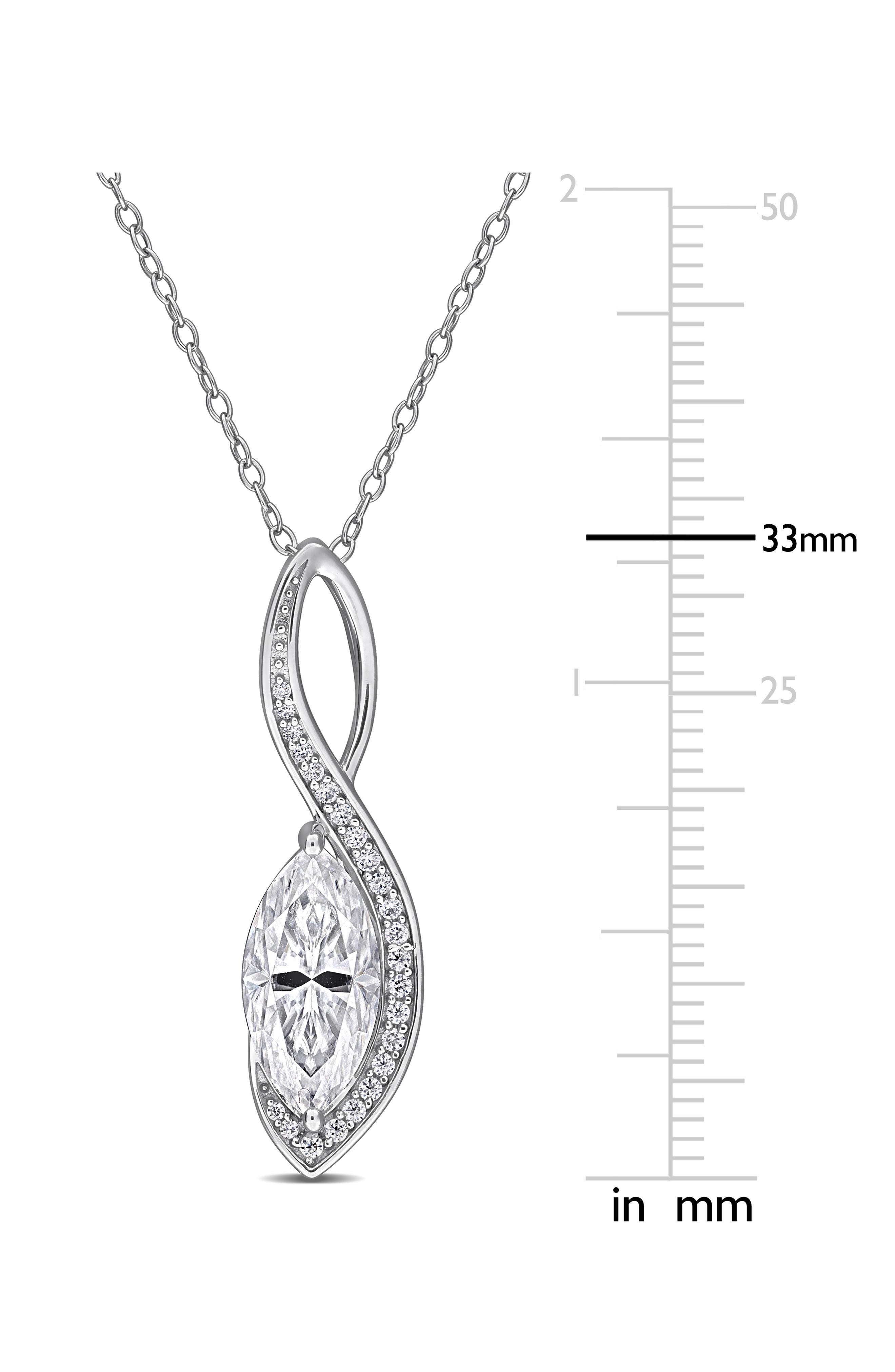 DELMAR Sterling Silver Lab Created Moissanite Pendant Necklace (Women ...