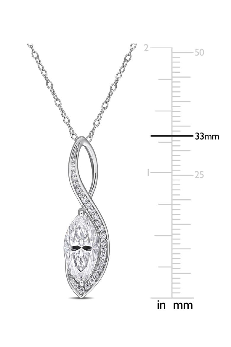 Sterling Silver Lab Created Moissanite Pendant Necklace, Alternate, color, SILVER