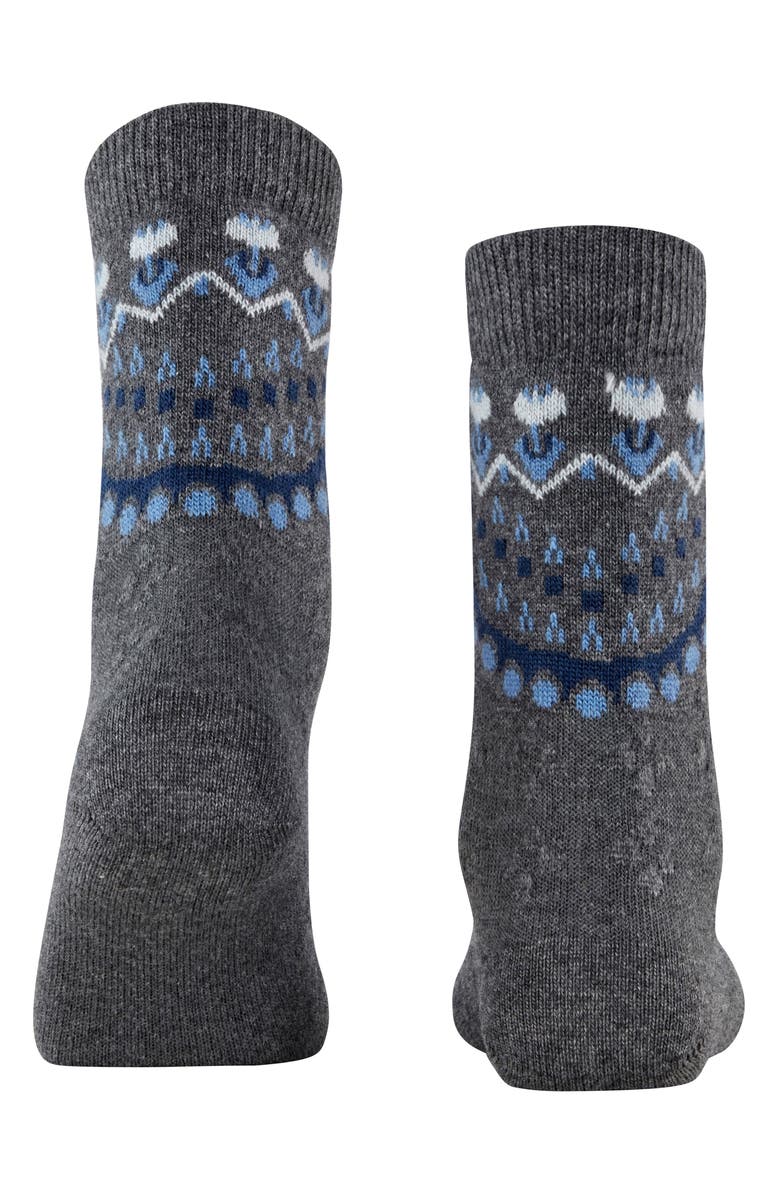 Falke Fair Isle Crew Socks, Alternate, color, Light Grey Melange