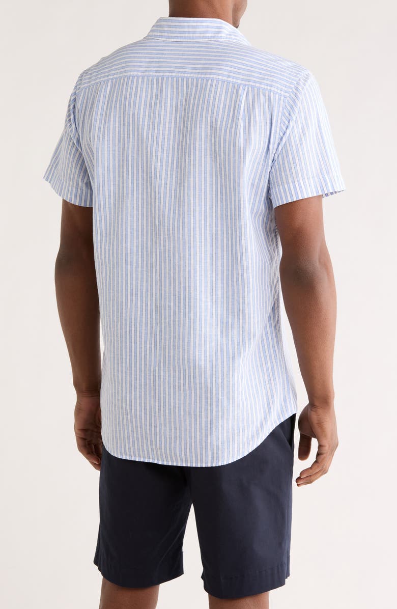 Rodd & Gunn Middle Hill Short Sleeve Cotton & Linen Button-Up Shirt, Alternate, color, Sea Spray