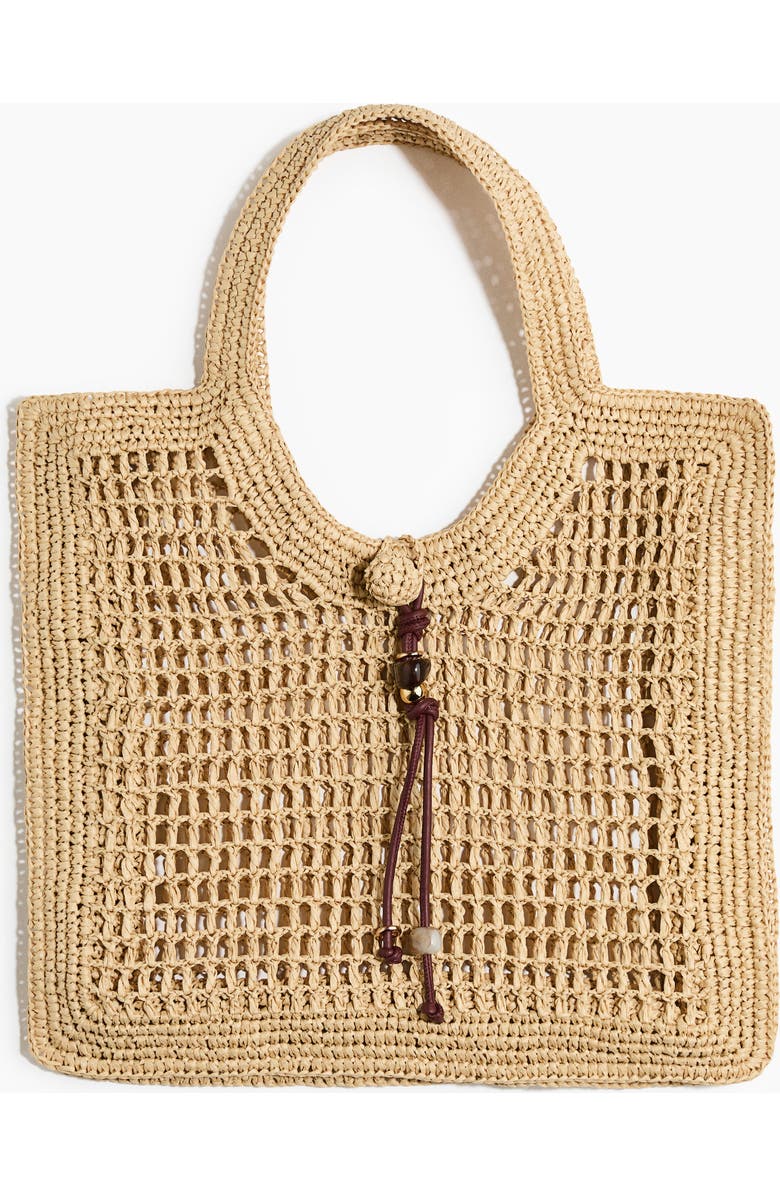 H&M Straw Tote Bag, Main, color, Beige