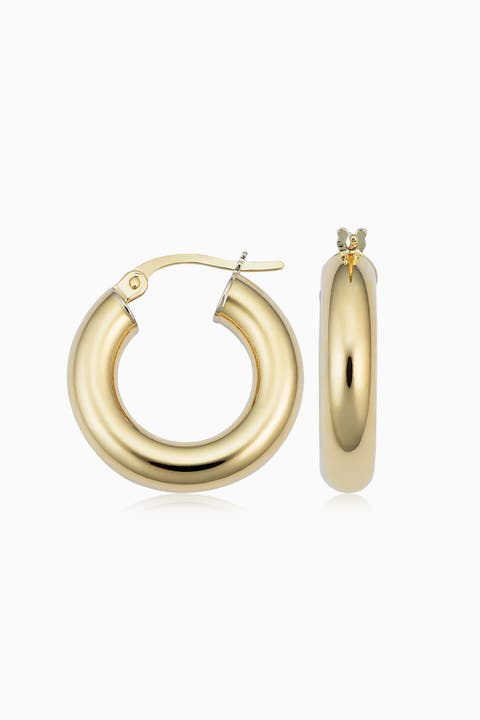 14K Gold Everything Bold Midi Hoops
