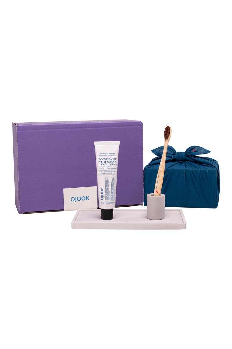 Intention Toothbrush, Toothpaste & Tray Set, Main, color, GREY