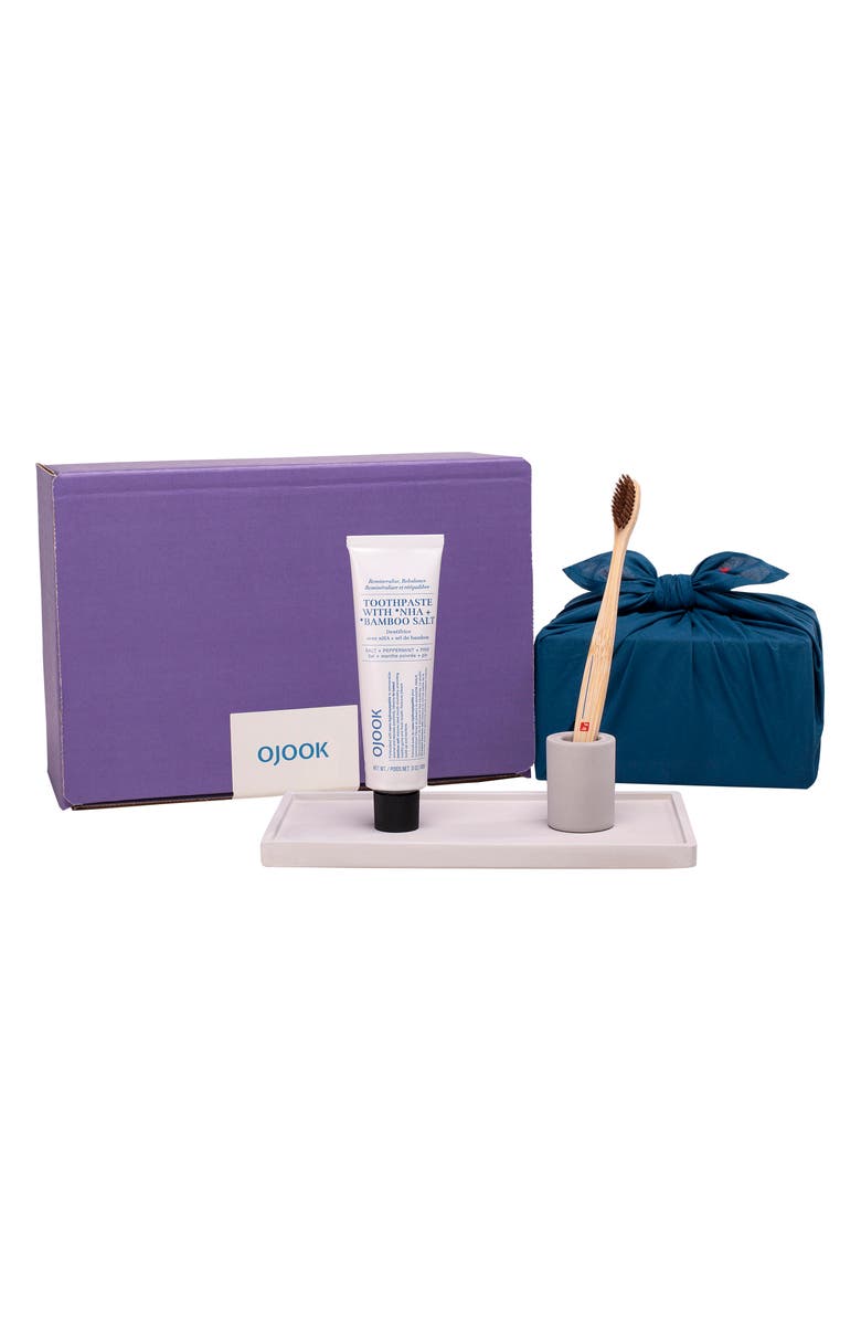 OJOOK Intention Toothbrush, Toothpaste & Tray Set, Main, color, Grey