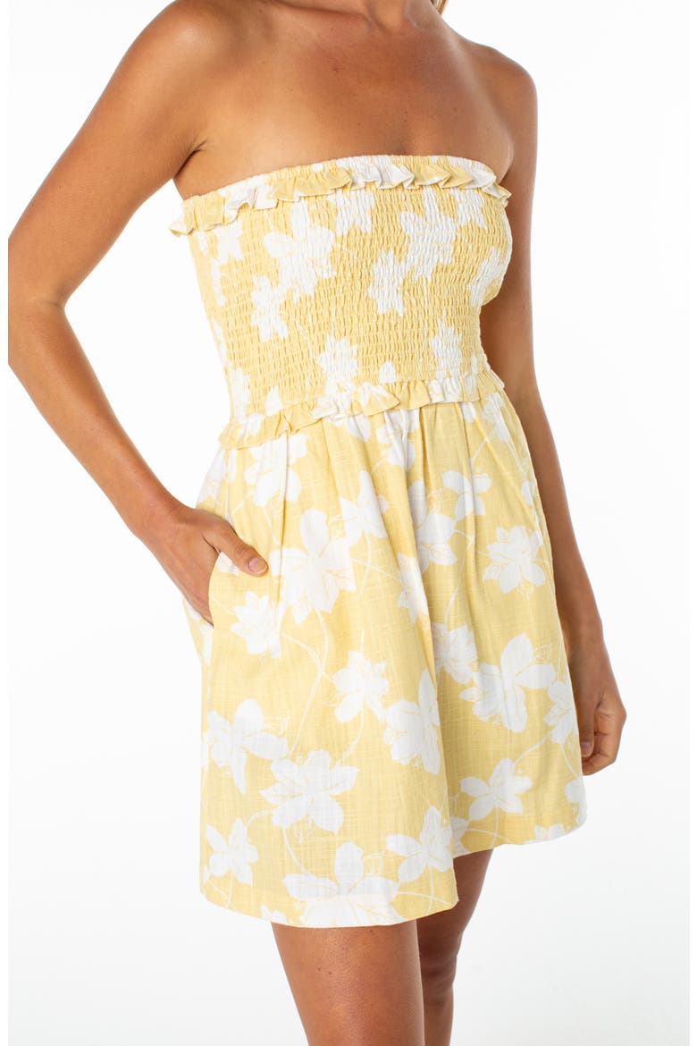 Avalon Floral Print Strapless Minidress, Alternate, color, RAFFIA