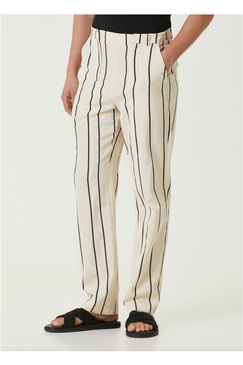 Silk & Linen Blend Free Heaven Kutnia Striped Two Zipped Pant, Alternate, color, grey