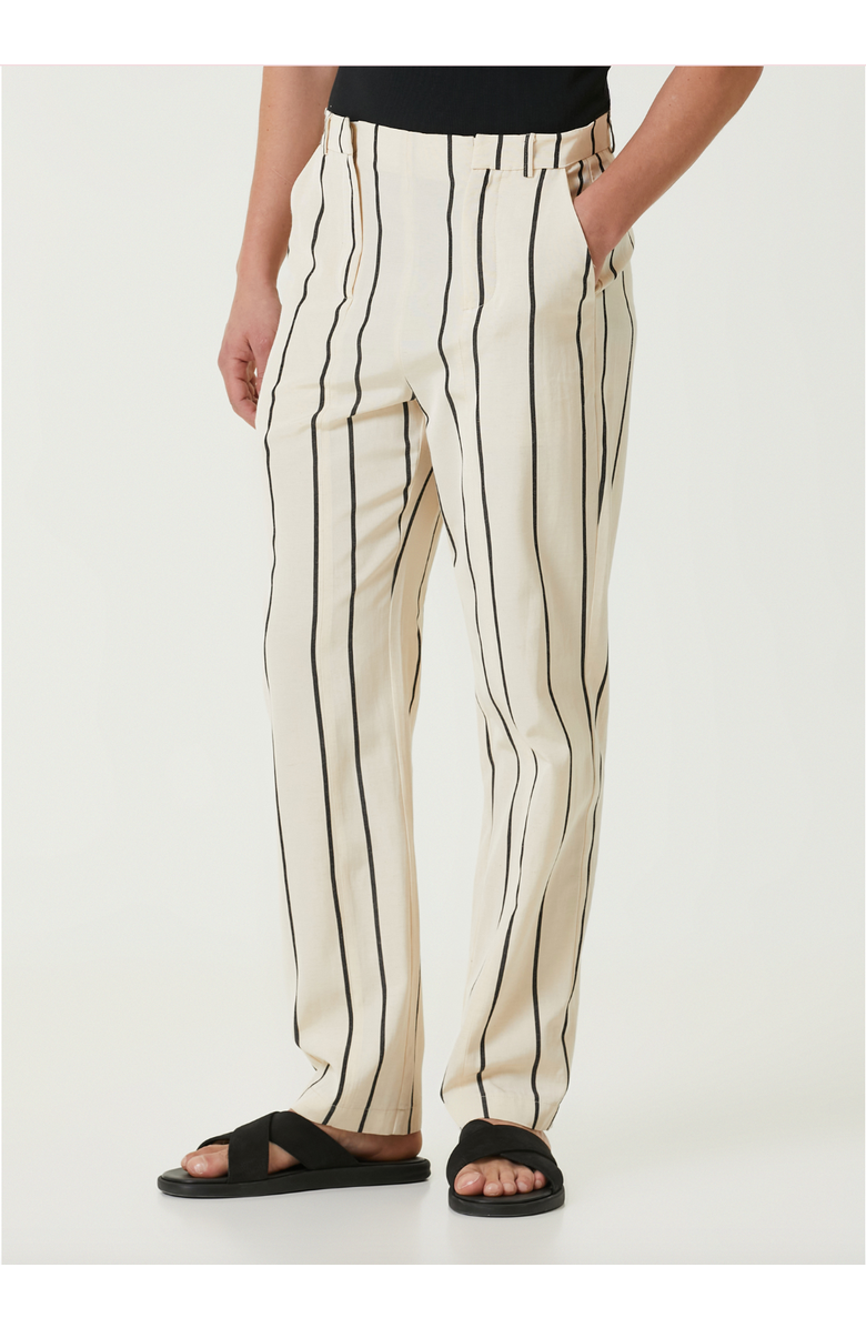 PCFG Silk & Linen Blend Free Heaven Kutnia Striped Two Zipped Pant, Alternate, color, Beige