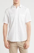 Johnston & Murphy Cotton & Linen Short Sleeve Button-Up Shirt