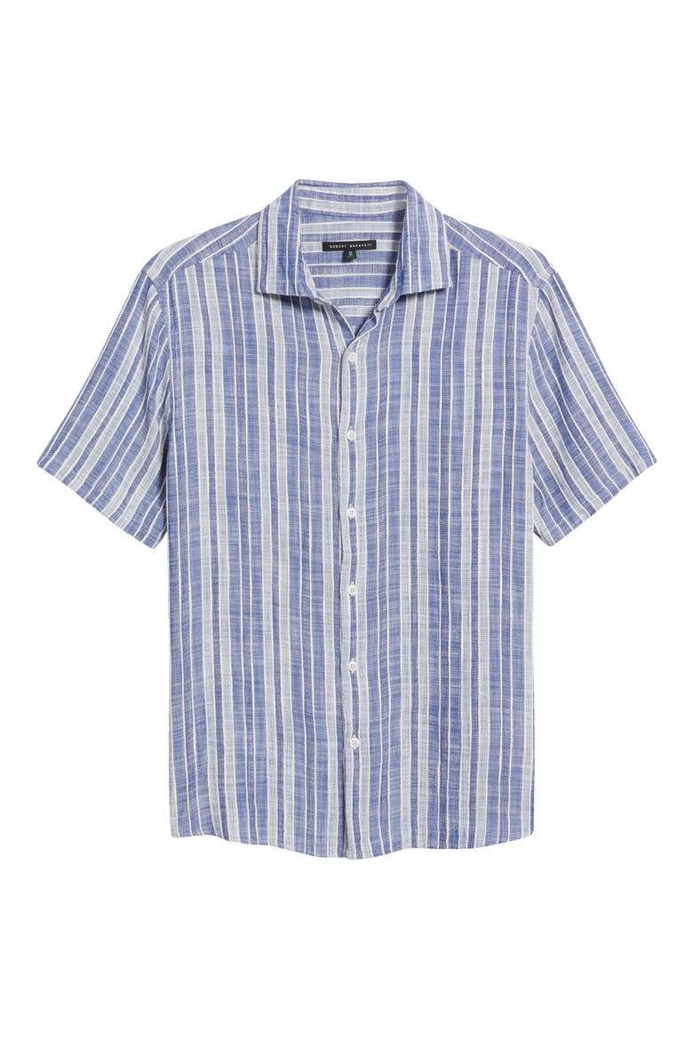 Penning Stripe Short Sleeve Button-Up Shirt, Alternate, color, BLUE