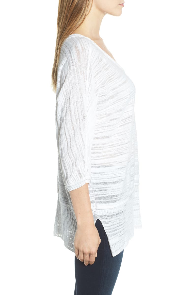NIC+ZOE Open Breeze Linen Cotton Blend Sweater, Alternate, color,