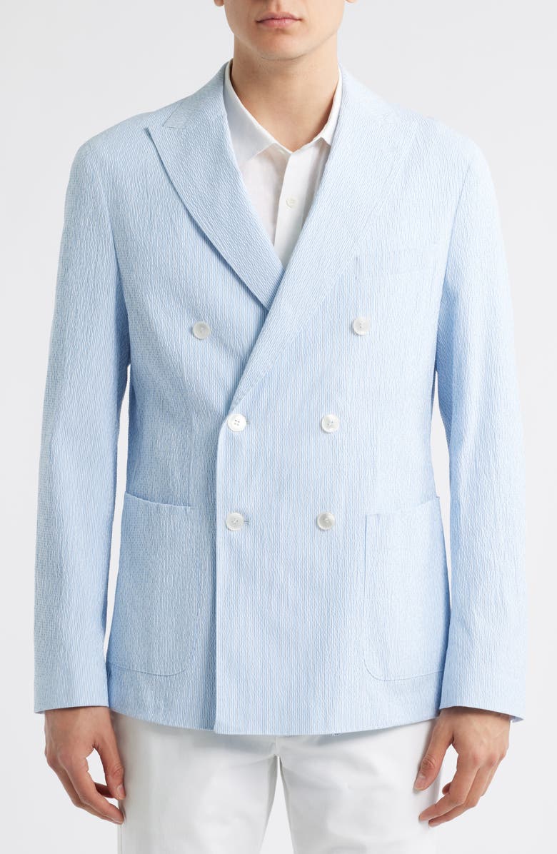 BOSS Hanry Double Breasted Sportcoat, Alternate, color, Light Blue