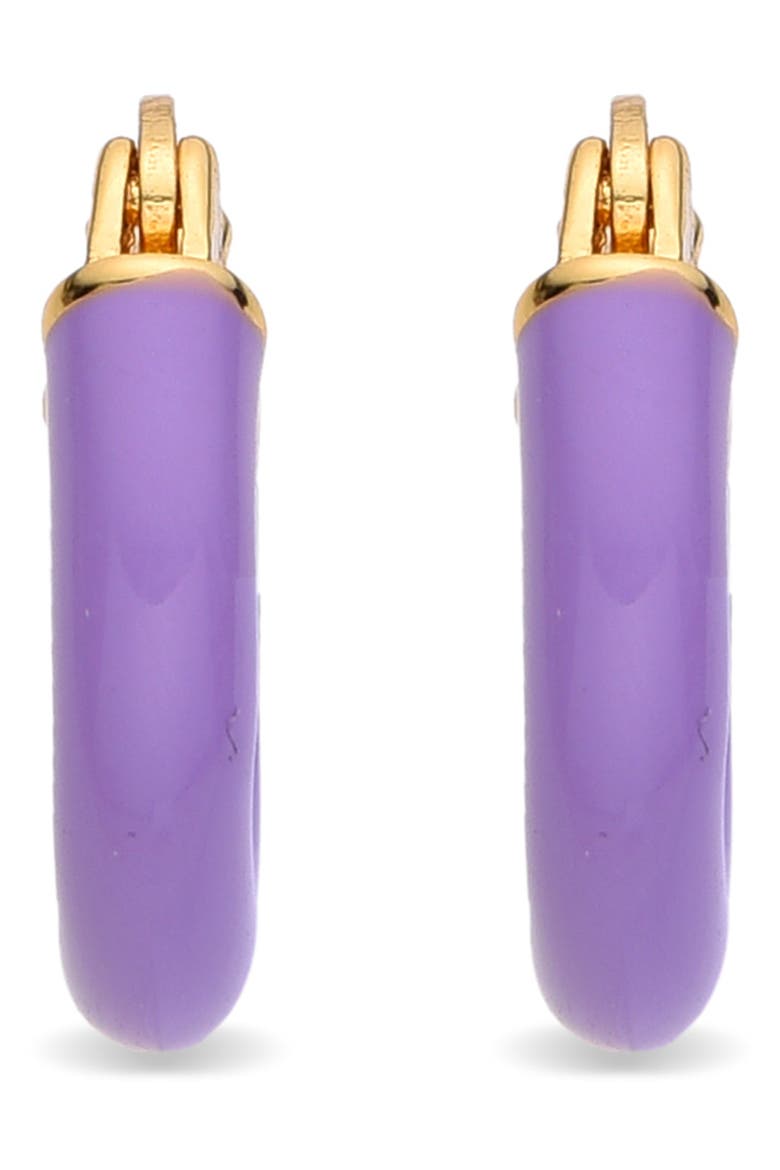 Gabrielle Enamel Huggie Hoop Earrings, Alternate, color, GOLD