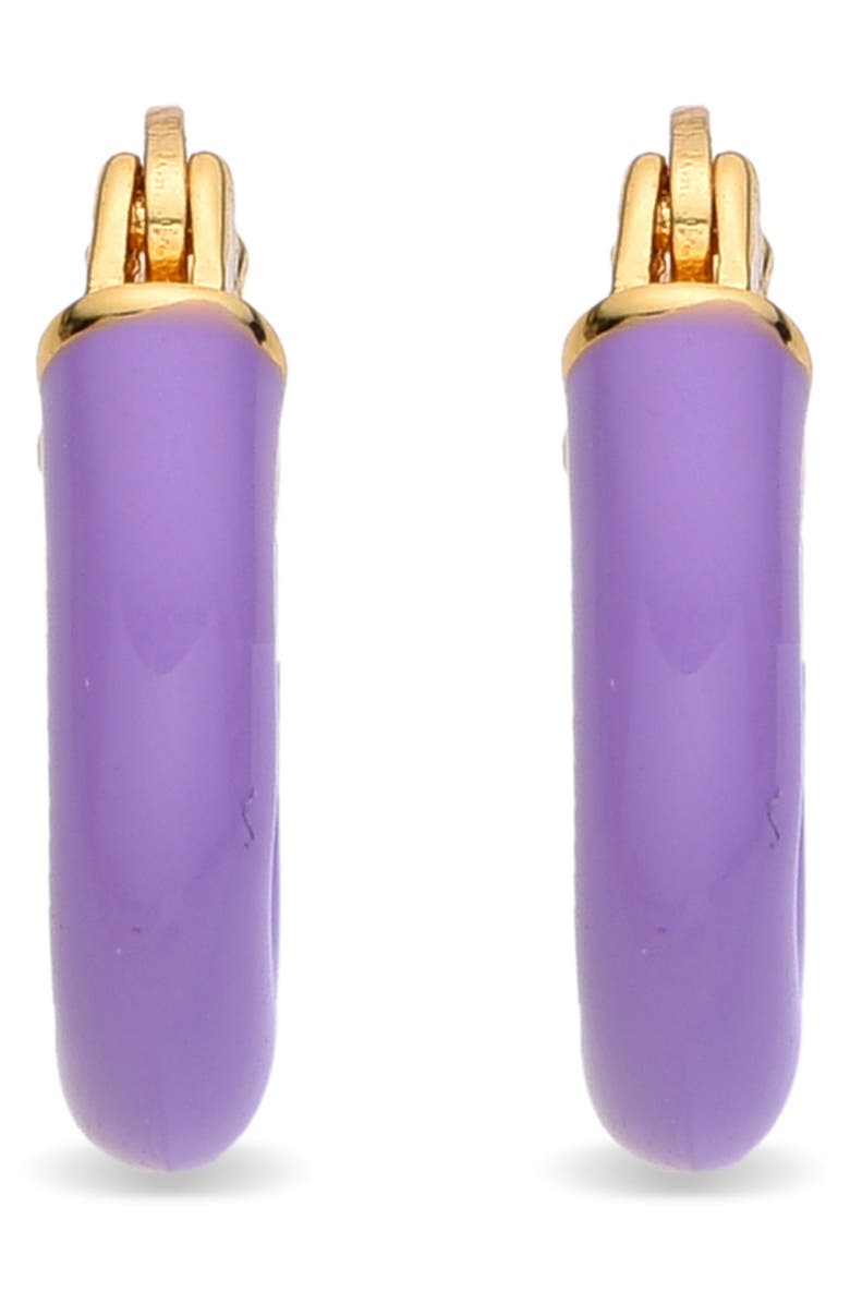 EYE CANDY LOS ANGELES Gabrielle Enamel Huggie Hoop Earrings, Alternate, color, Gold