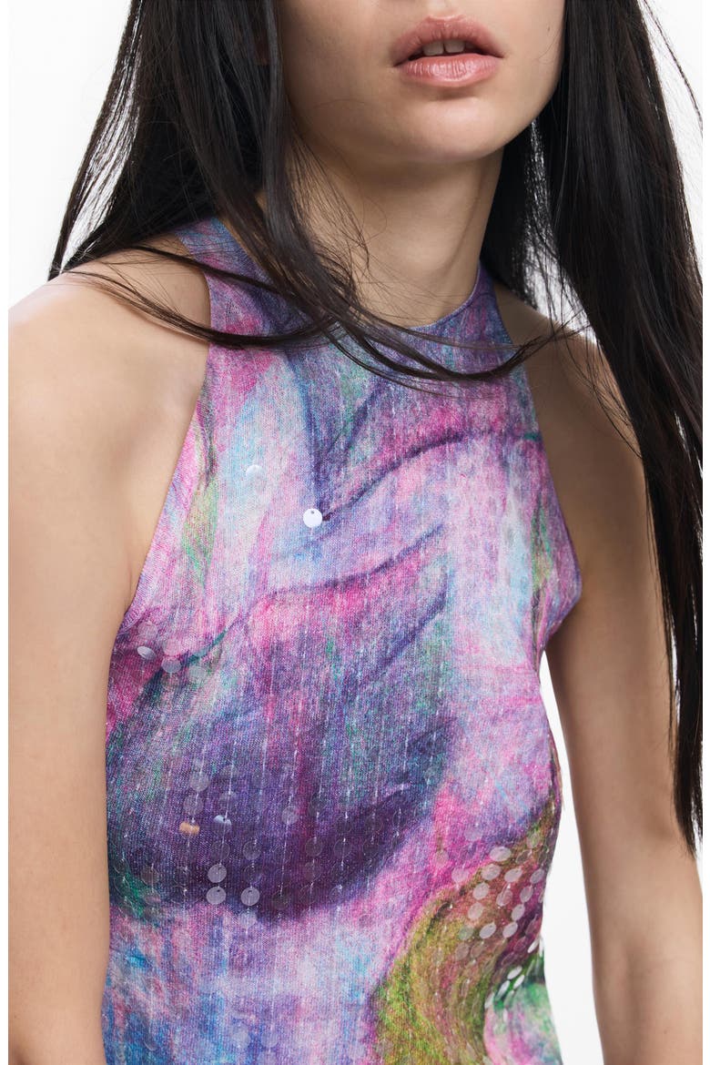 Sequin Sleeveless Top, Alternate, color, PURPLE