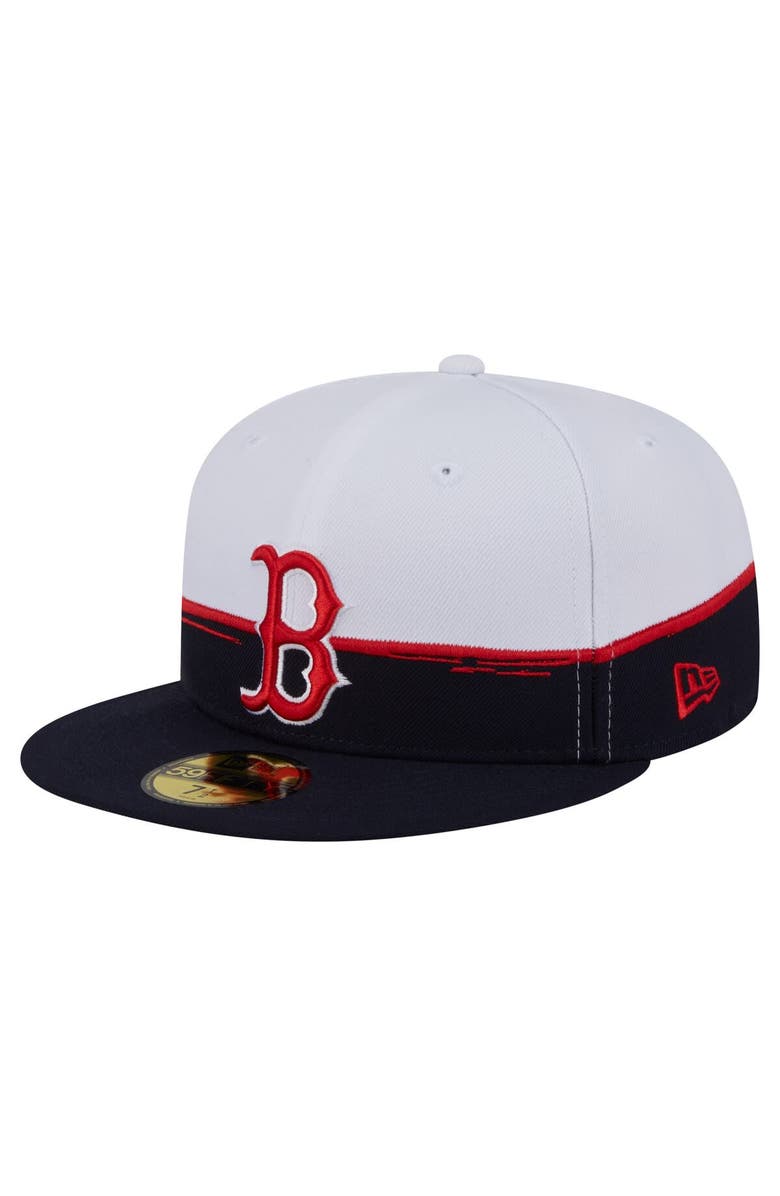 New Era Men's New Era  Navy/White Boston Red Sox Paint Stroke 59FIFTY Fitted Hat, Main, color, Navy