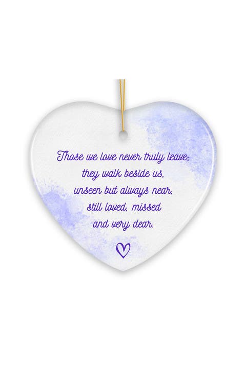 Watercolor Heart Remembrance Verse Ornament