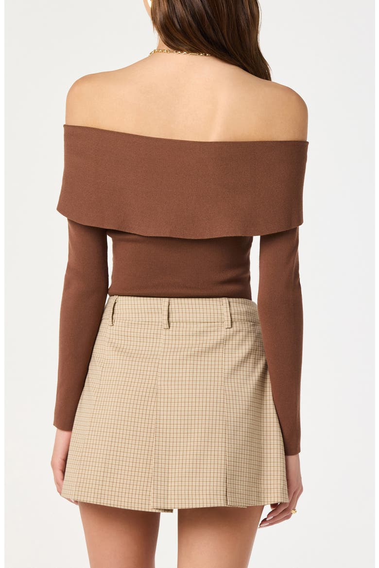Off the Shoulder Sweater, Alternate, color, BROWN