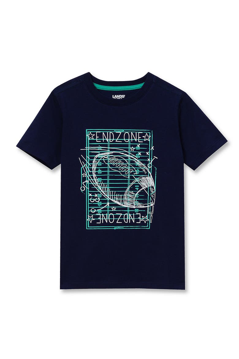 Boys Husky Short Sleeve Graphic Tee, Main, color, Endzone/Navy