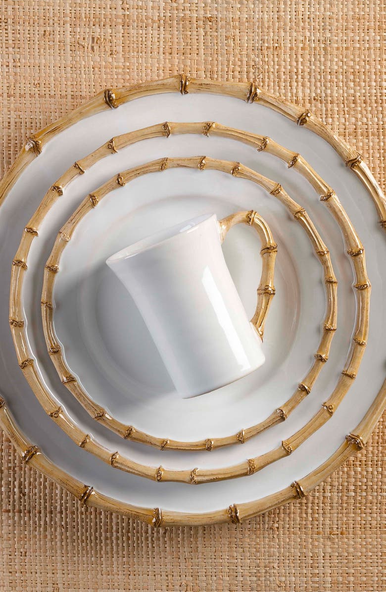 Juliska Bamboo Ceramic Mug, Alternate, color, Whitewash/ Bamboo Natural