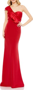 Mac Duggal One Shoulder Draped Trumpet Gown