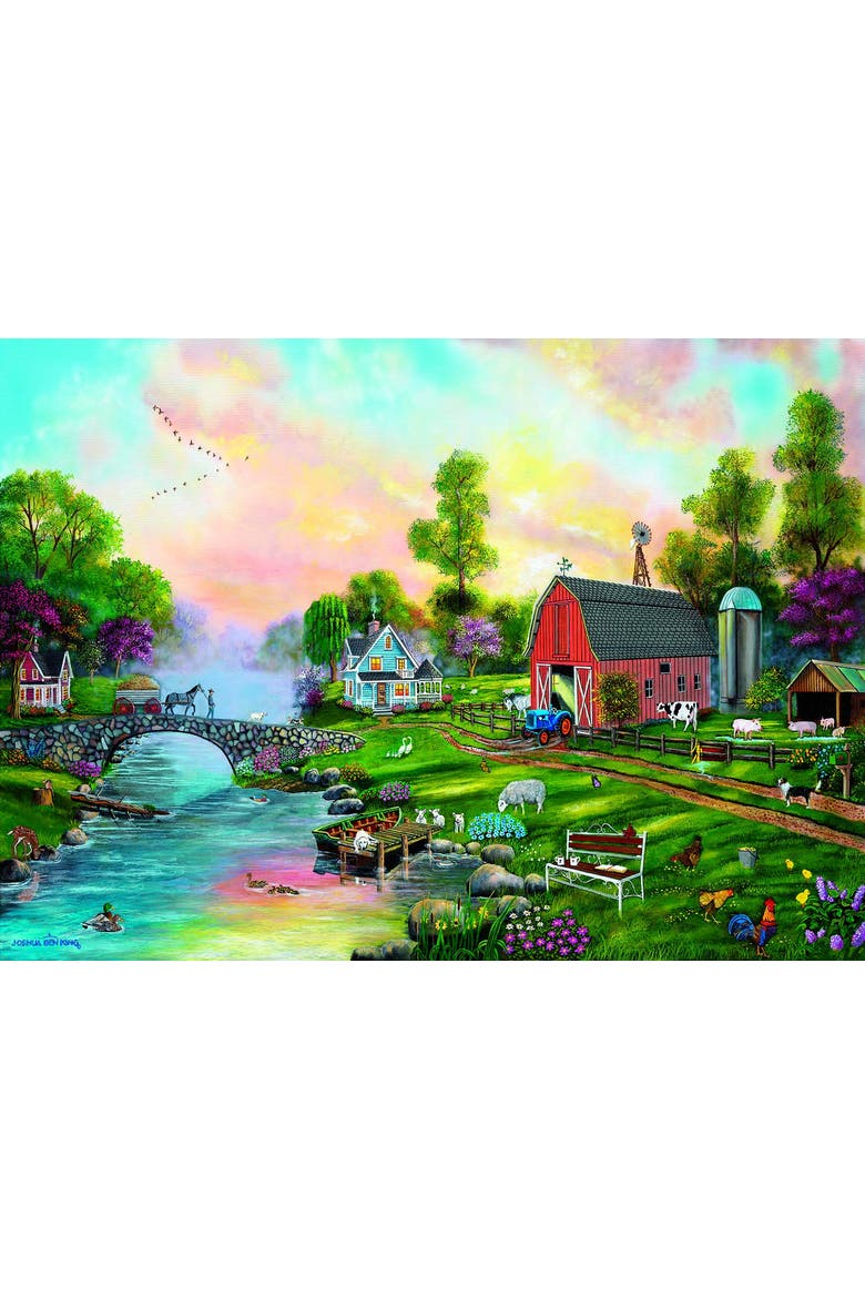 Bridge to the Farm 500 piece Jigsaw Puzzle for Adults Large Pieces, Alternate, color, Multicolor