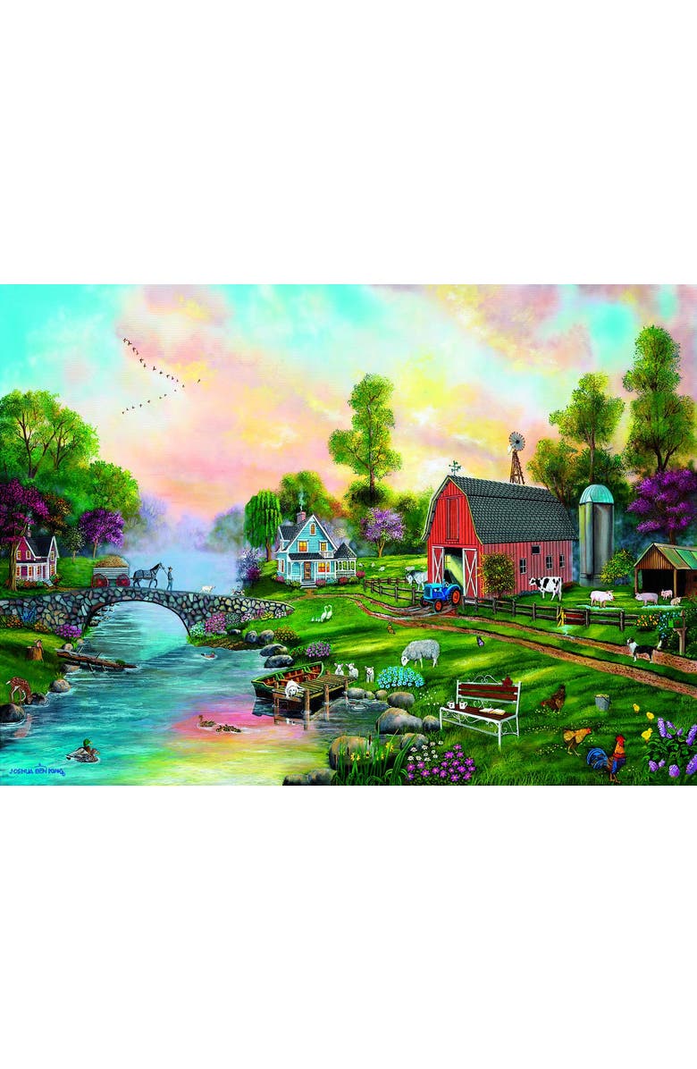 Sunsout Bridge to the Farm 500 piece Jigsaw Puzzle for Adults Large Pieces, Alternate, color, Multicolor